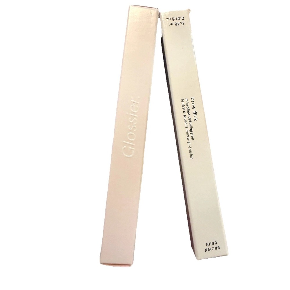 2 GLOSSIER brow flick microfine Detailing Pen |‎ Brown(Brun 48mL Authentic New